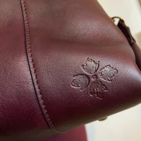 Patricia Nash Brown Leather Shoulder Bag with Woven Design